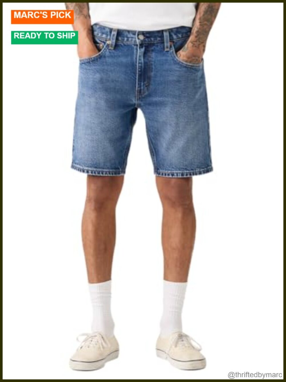 Levi's Men's Slim Cut Off Jean Shorts Cotton Blend Mid Rise Denim Shorts